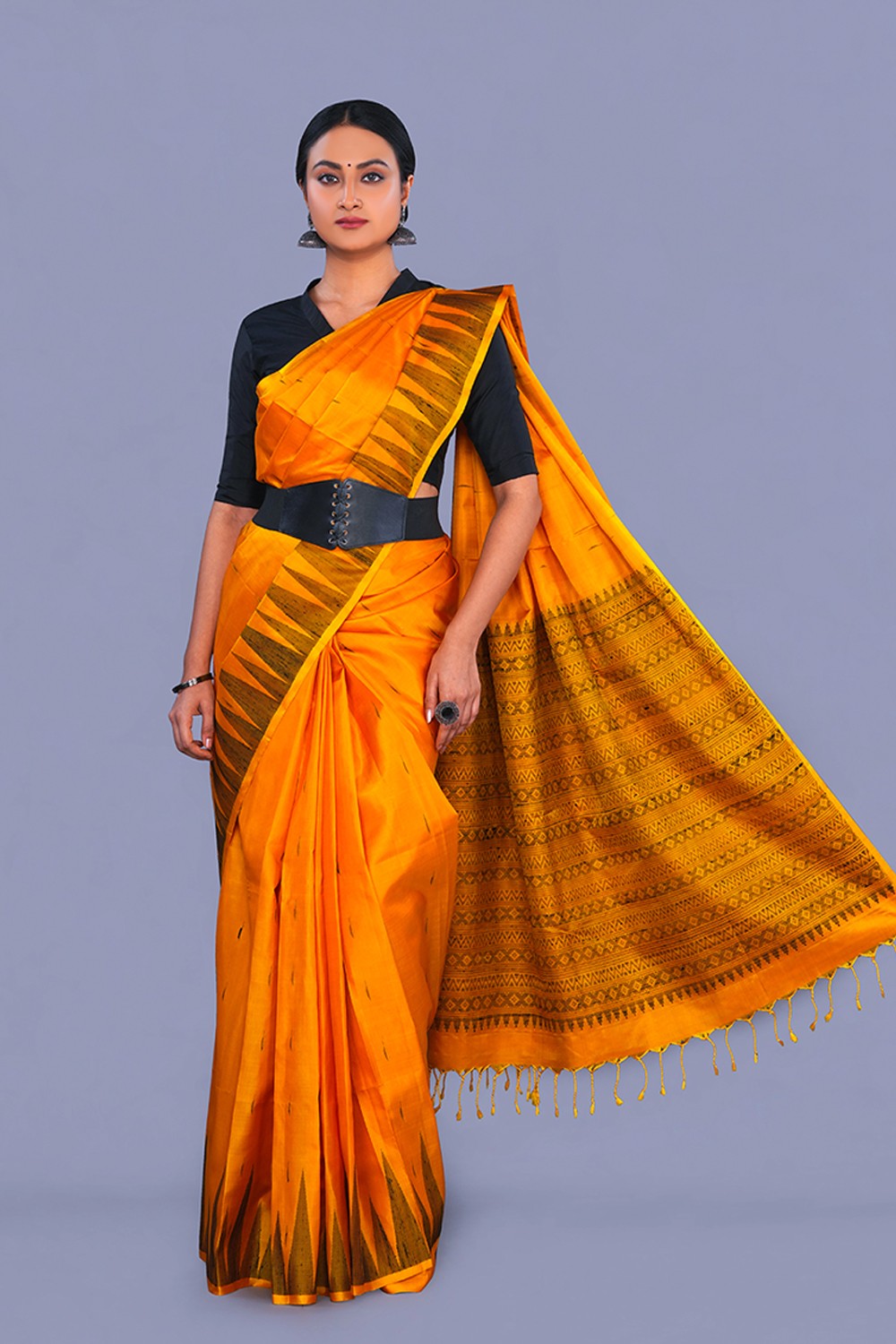 Image of South Silk Yellow Saree