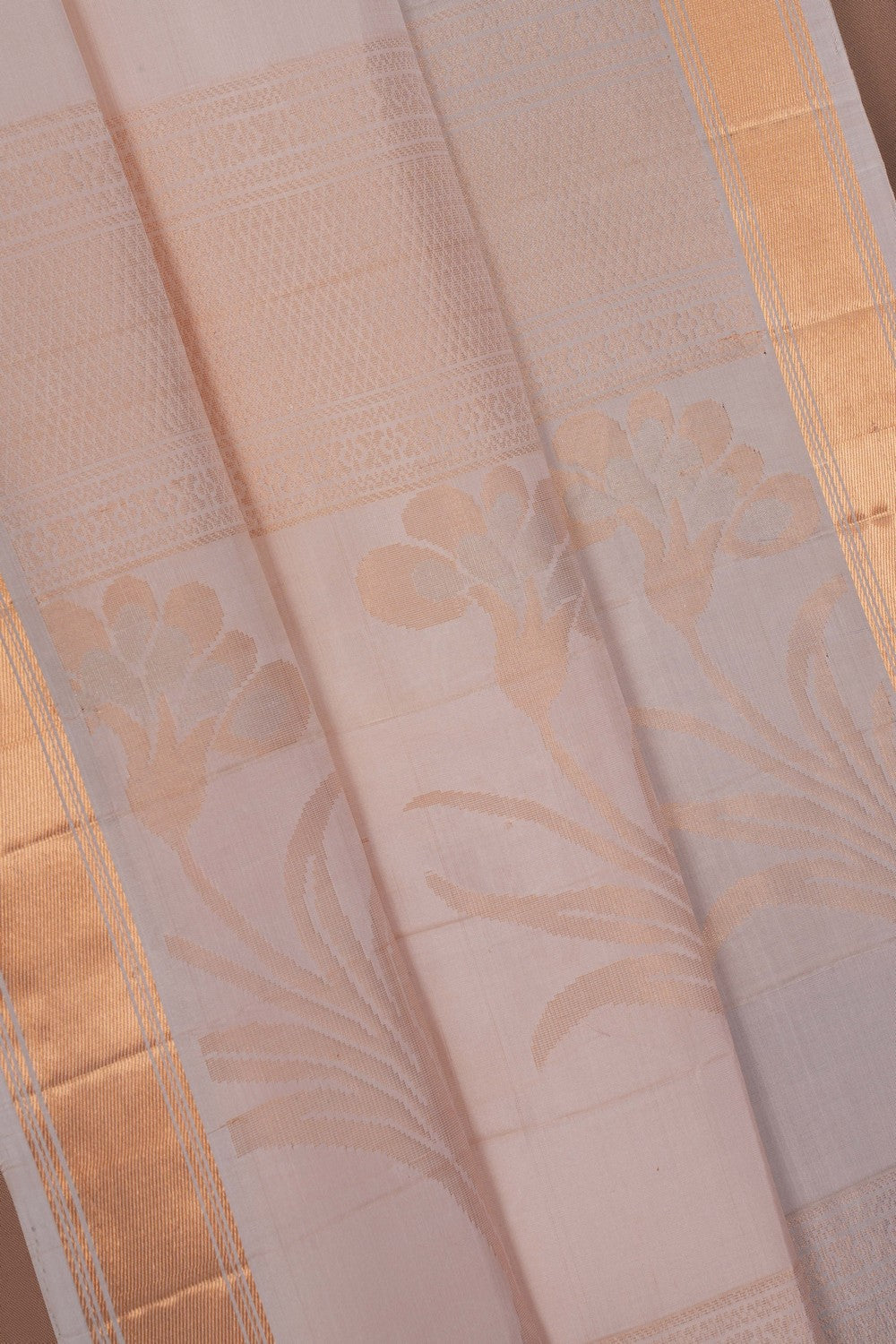 Image of South Silk Off-White Saree