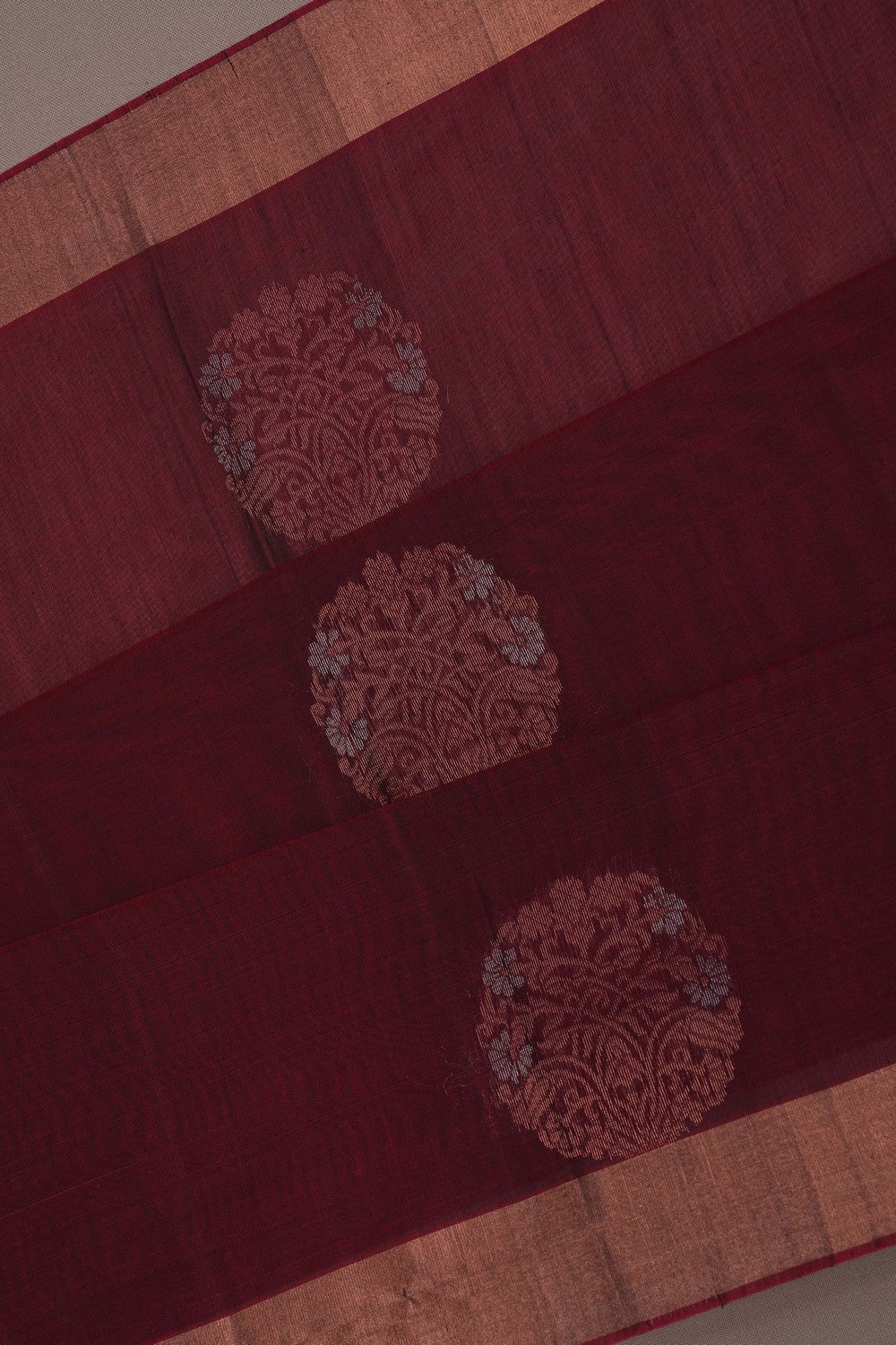 Image of South Cotton Silk Maroon Saree