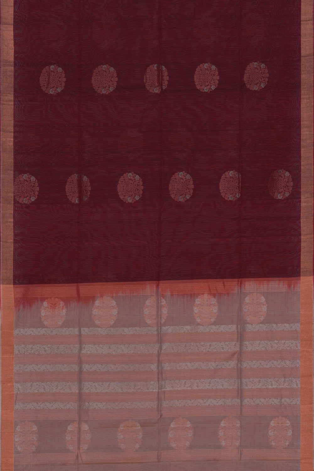 Image of South Cotton Silk Maroon Saree