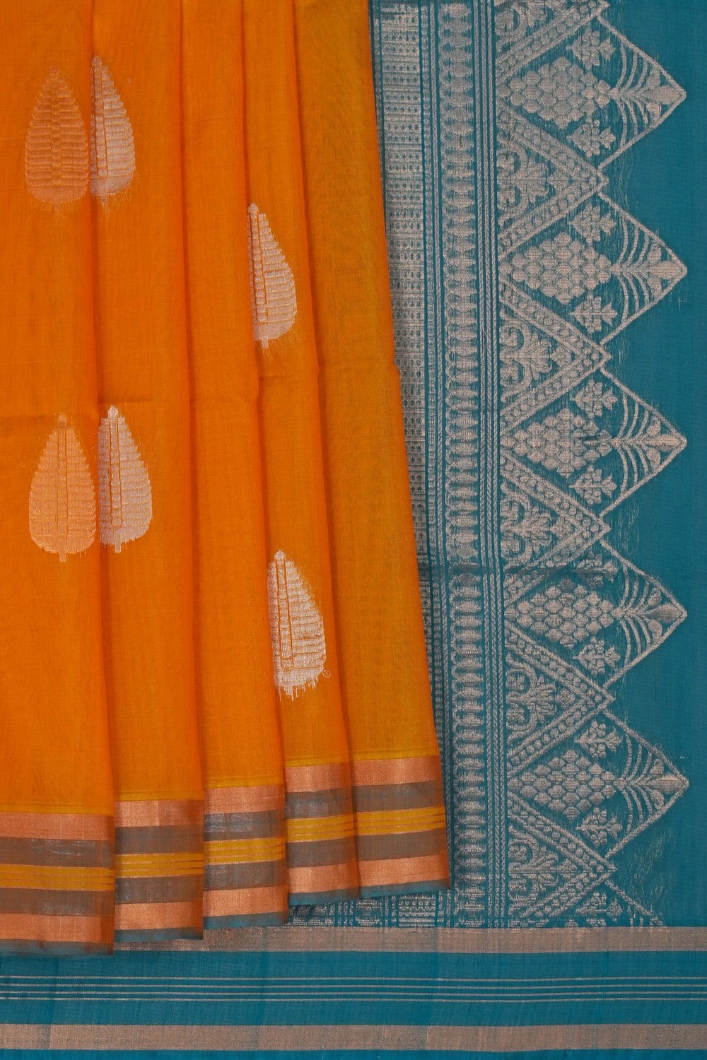 Image of South Cotton Silk Yellow Saree