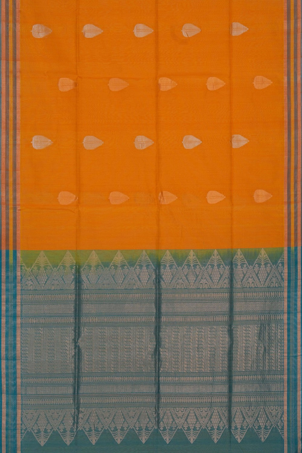 Image of South Cotton Silk Yellow Saree