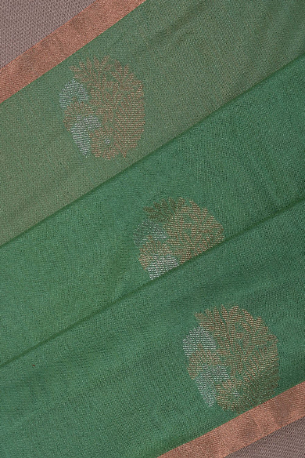 Image of South Cotton Silk Sea-Green Saree
