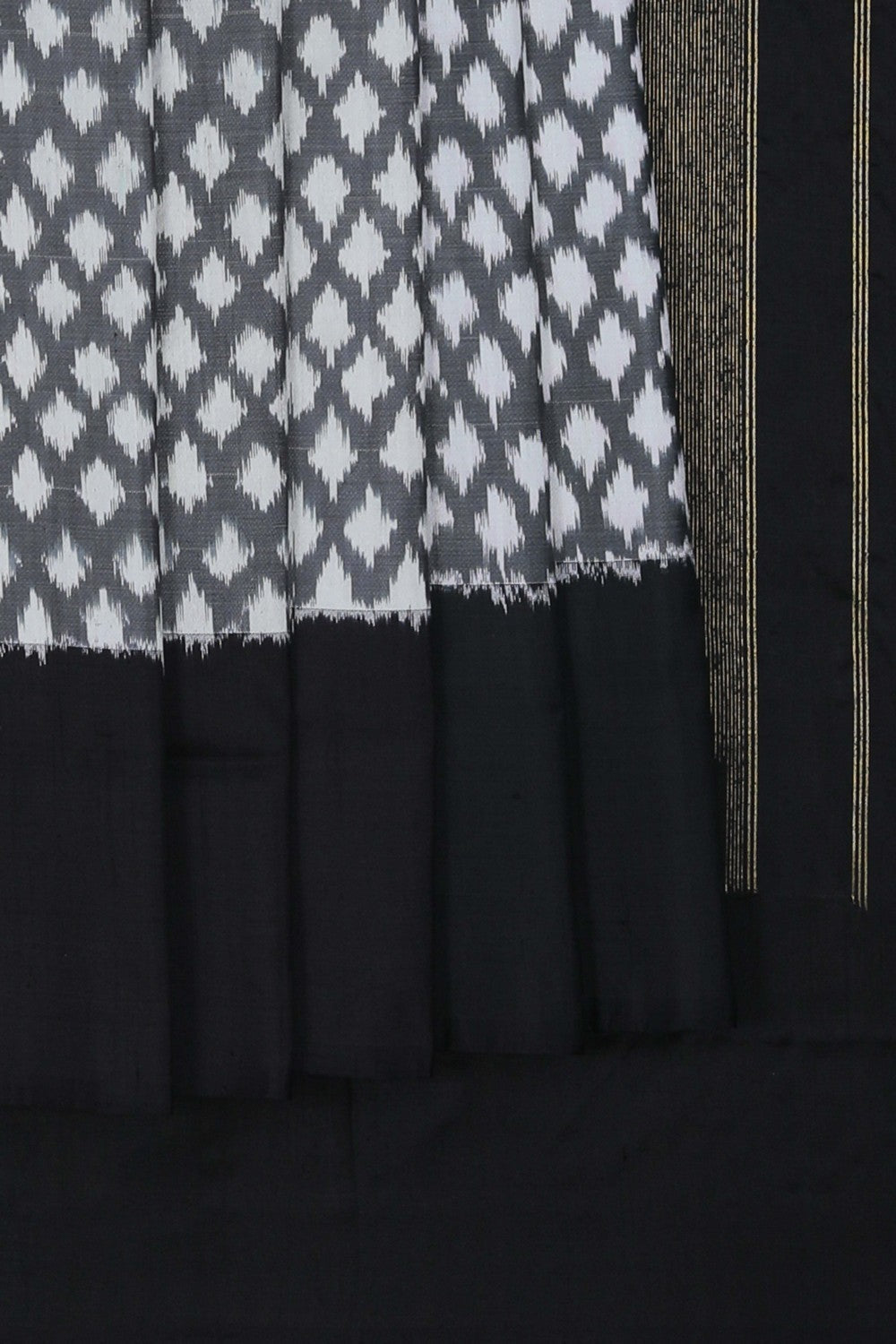 Image of Pochampally Ikat Grey Saree