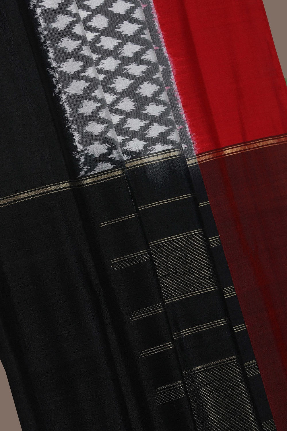 Image of Pochampally Ikat Grey Saree