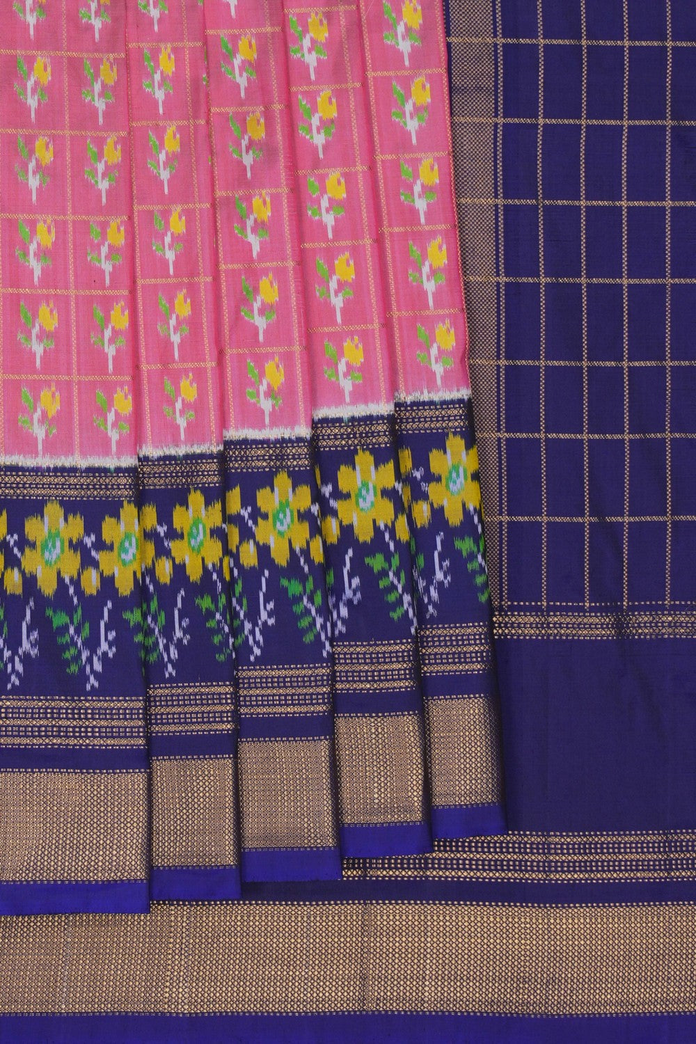 Image of Pochampally Silk Pink Saree