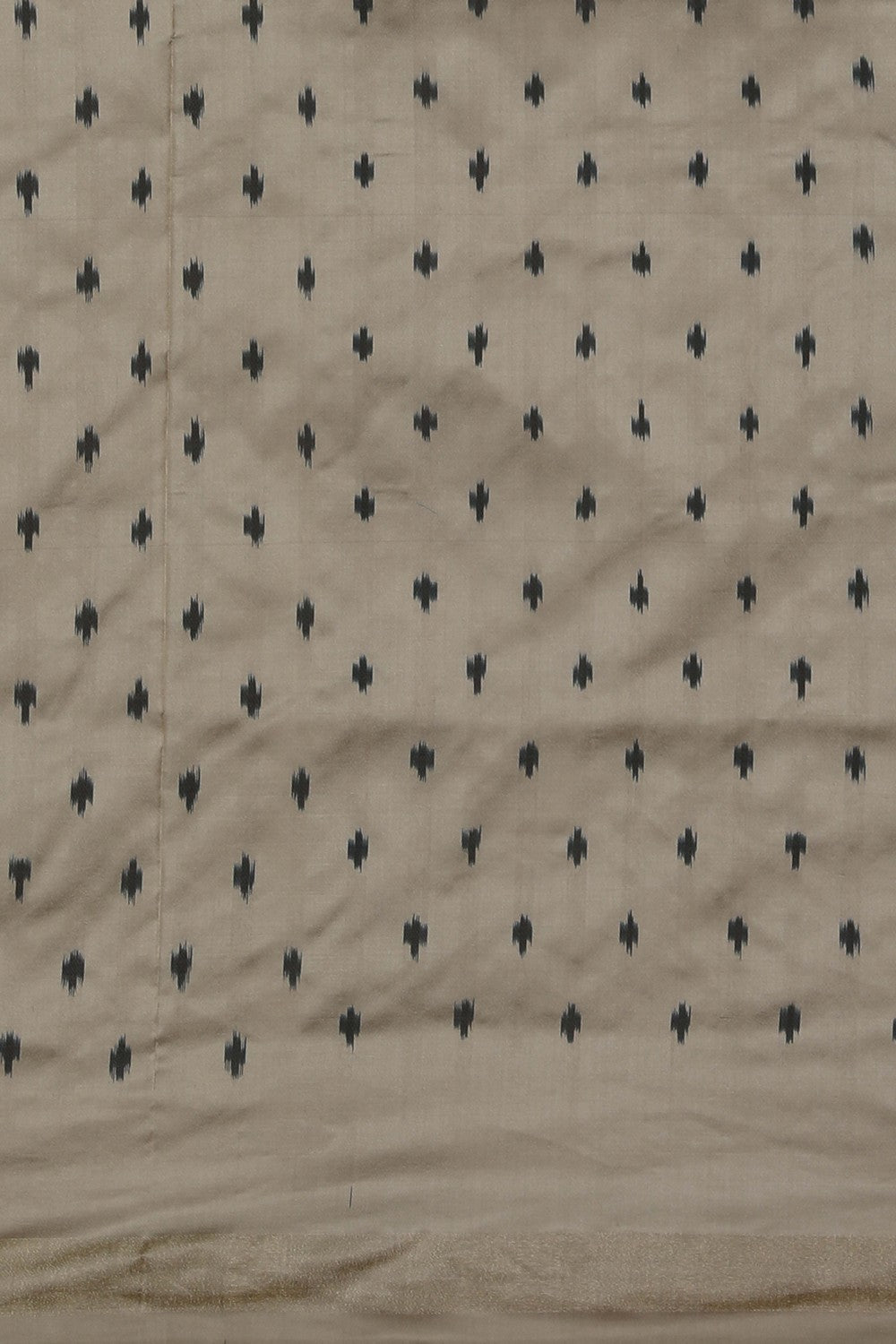 Image of Pochampally Ikat Silk Beige Saree