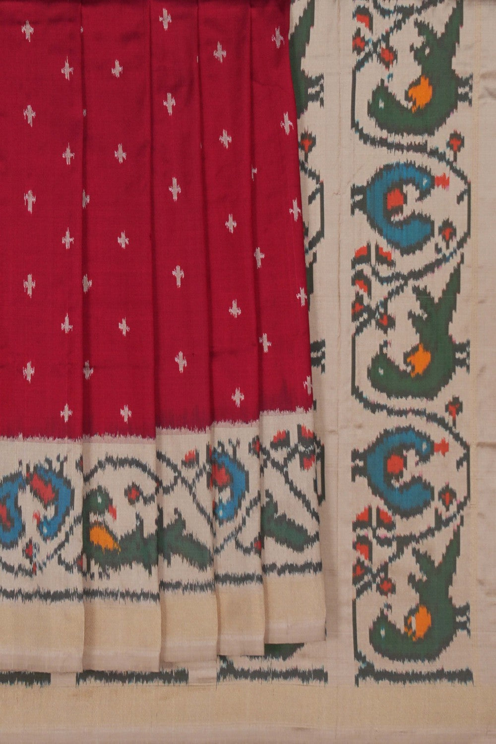 Image of Pochampally Ikat Silk Red Saree