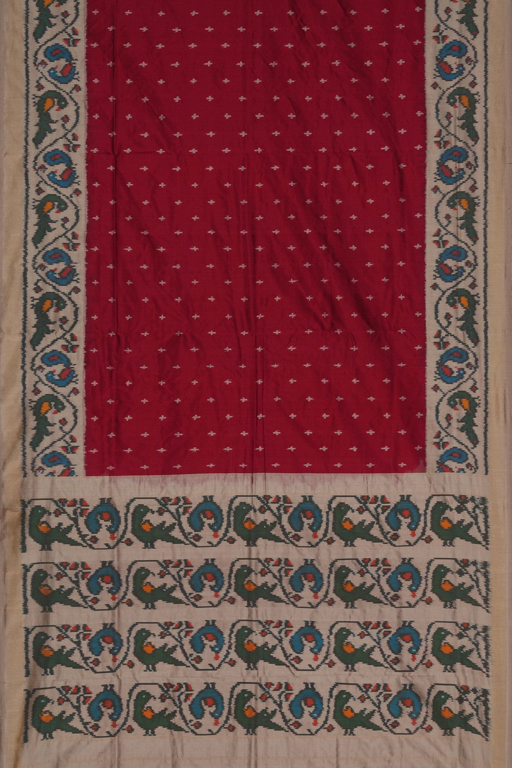 Image of Pochampally Ikat Silk Red Saree