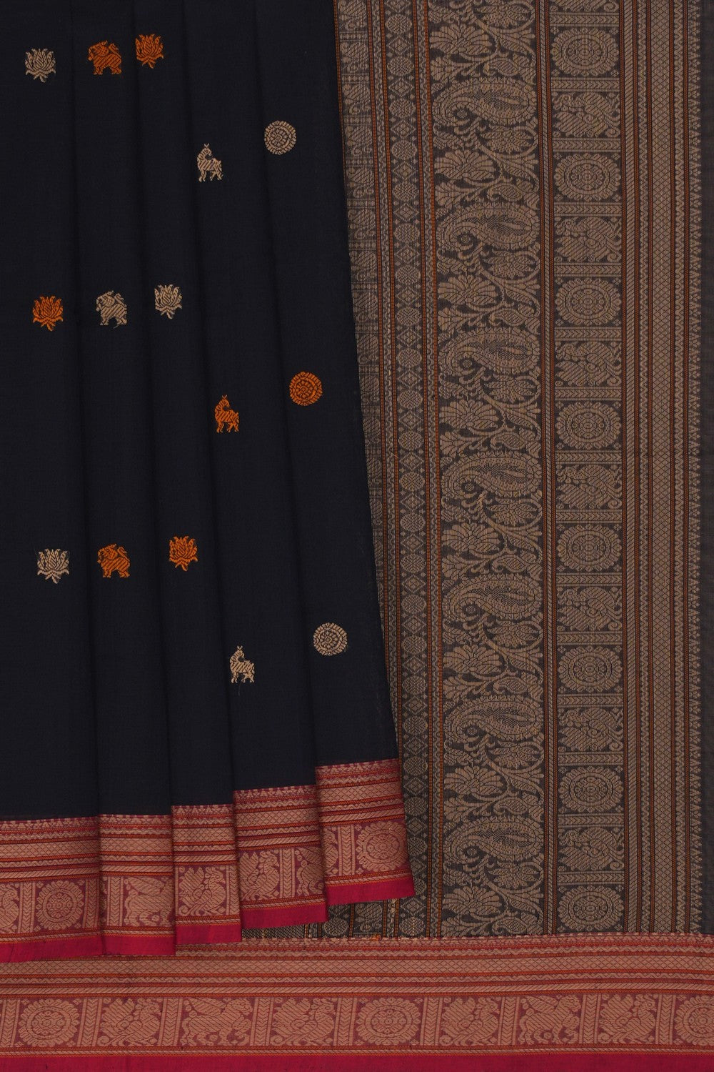 Image of South Cotton Black Saree