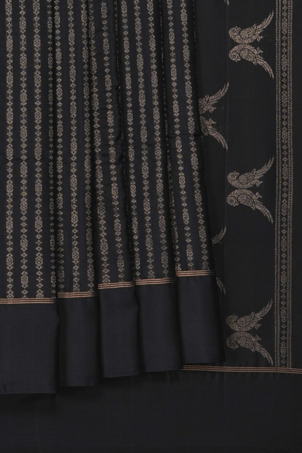 Image of South Silk Brocade Black Saree