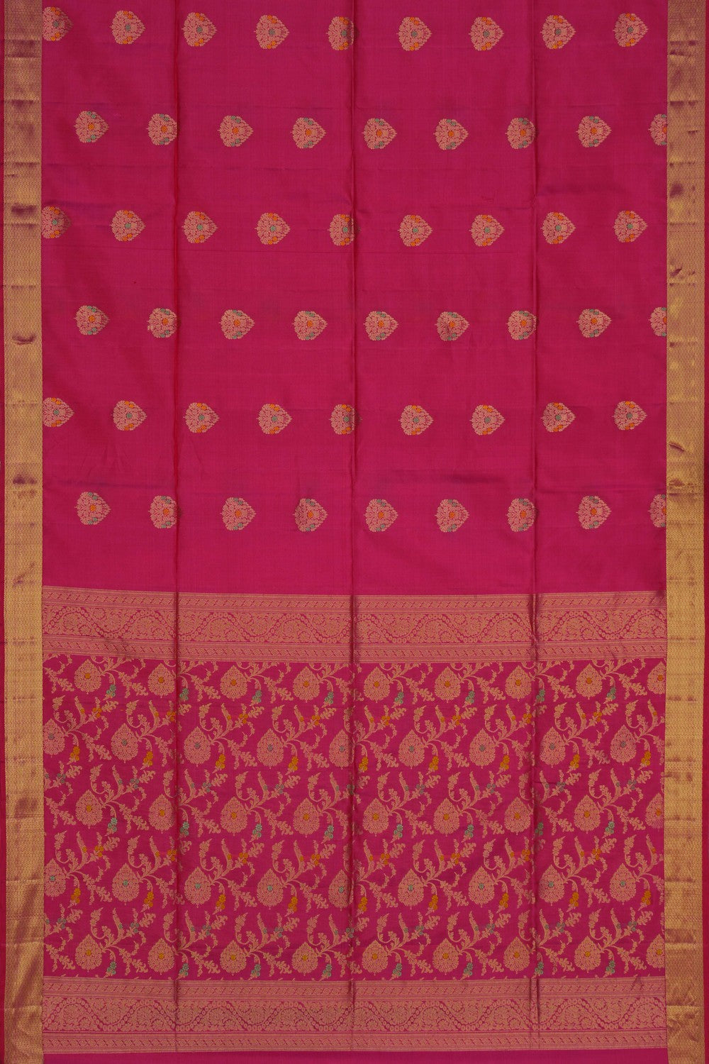 Image of South Silk Fuchsia Pink Saree