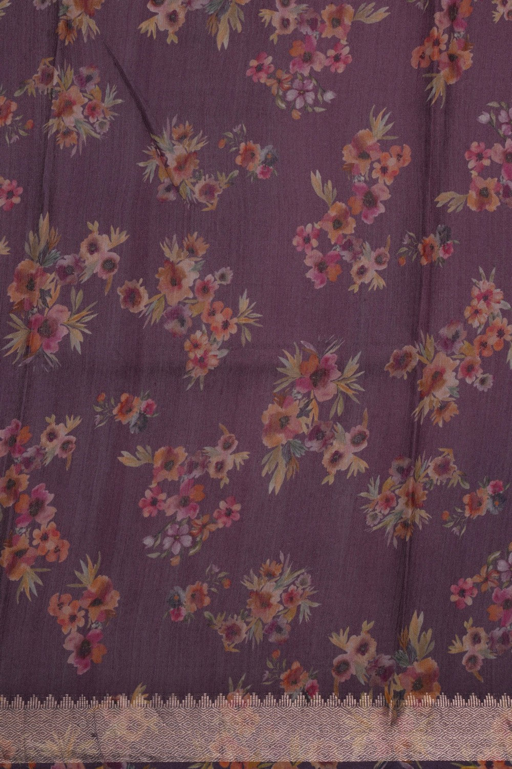Image of Bhagalpur Tussar Silk Purple Saree