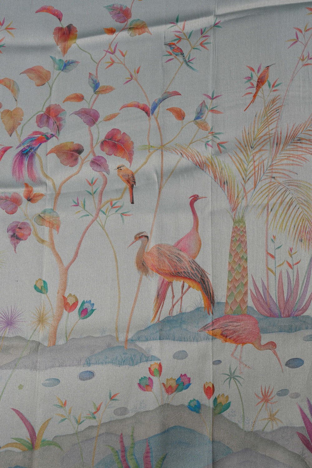 Image of Aqua-Green Tissue Silk Saree