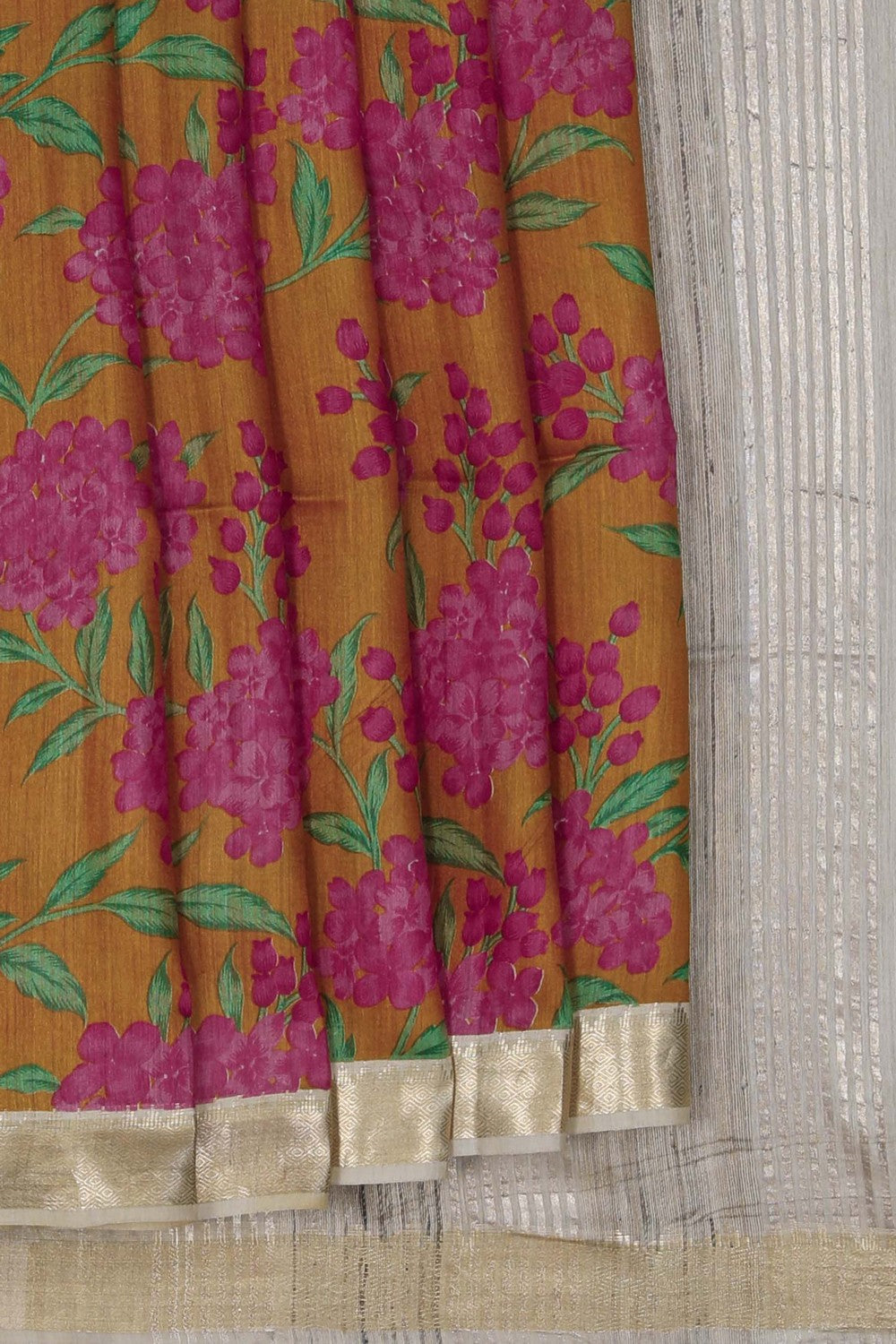 Image of A Floral Printed Bhagalpuri Silk Saree