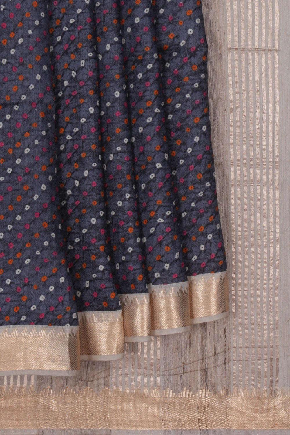 Image of A Bhagalpuri Silk Grey Saree