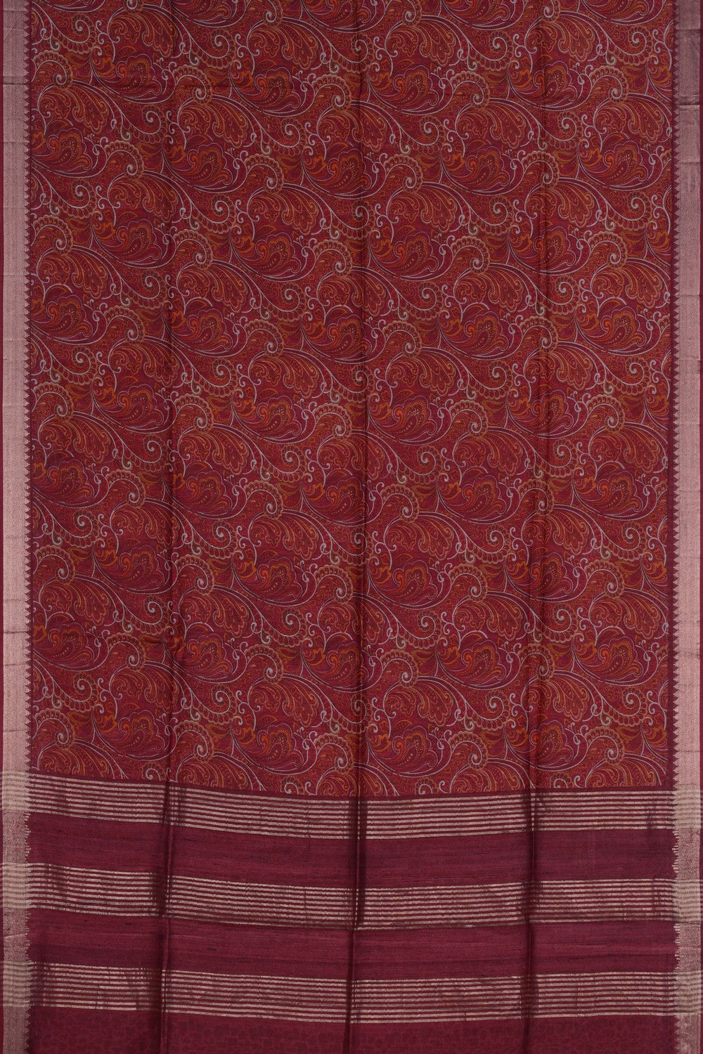 Image of A Bhagalpuri Silk Maroon Saree