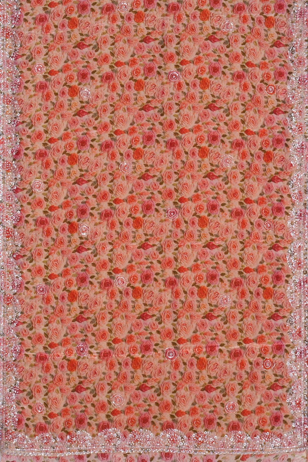 Image of A Floral Printed Silk Saree