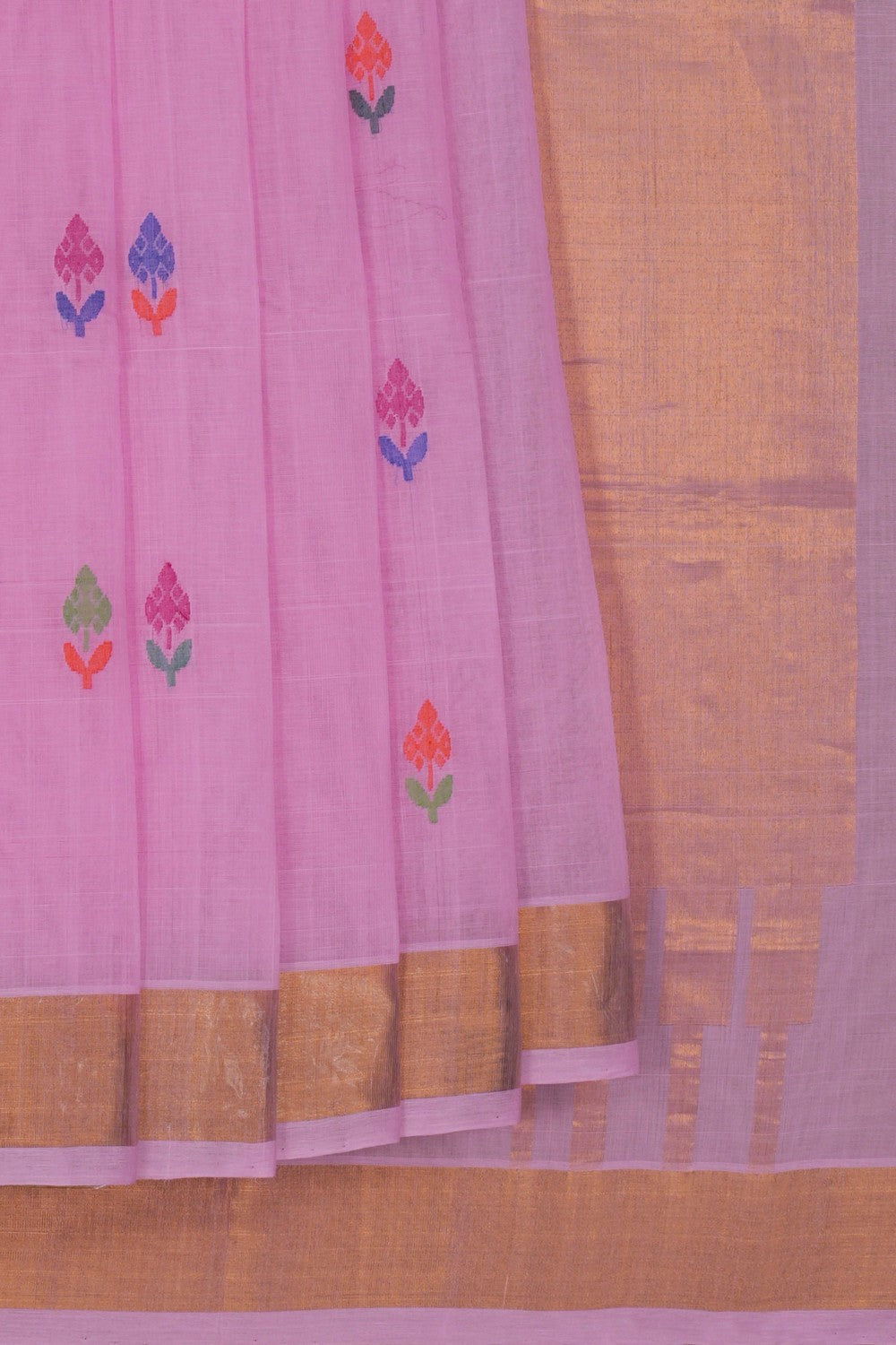 Image of Uppada Cotton Pink Saree