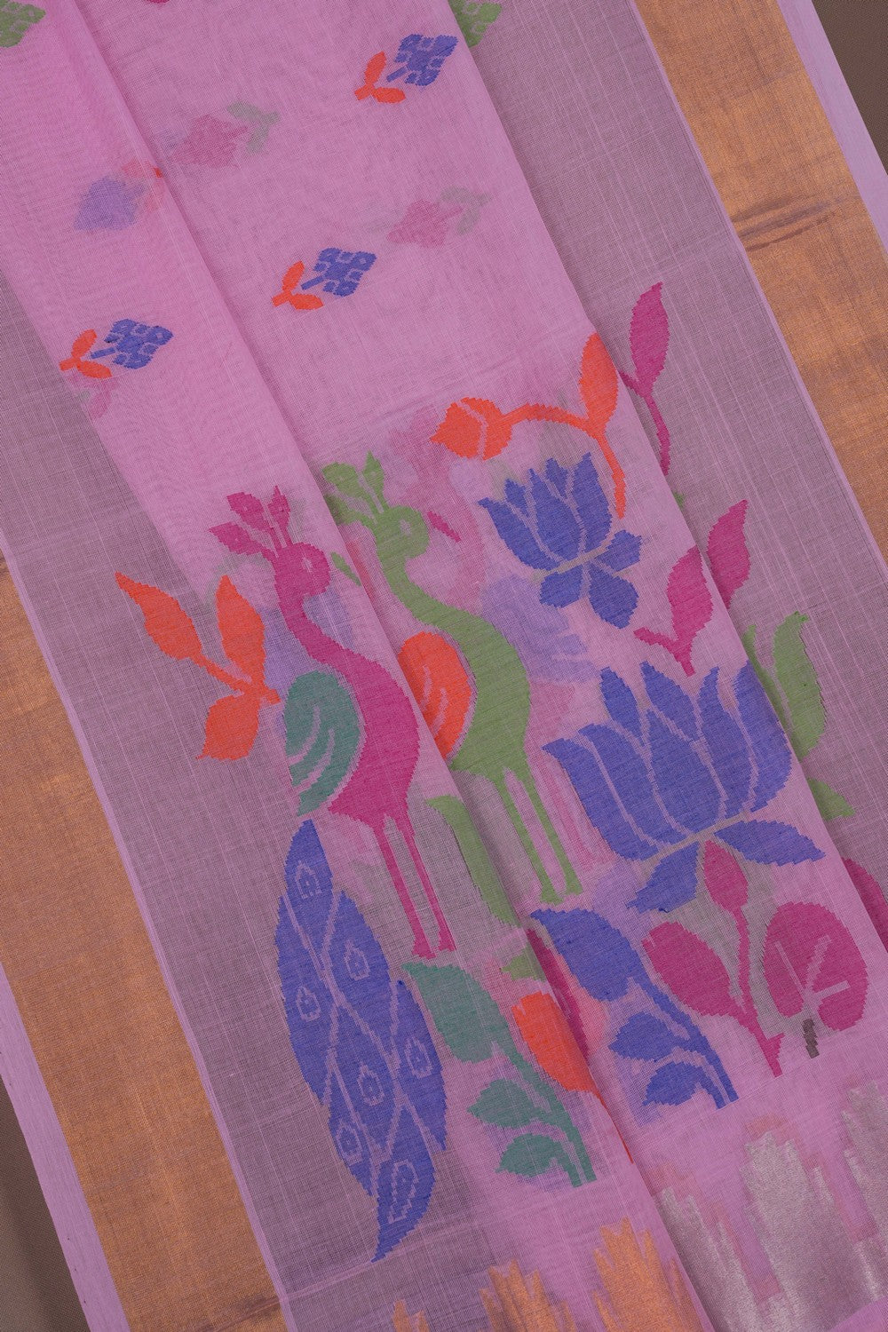 Image of Uppada Cotton Pink Saree