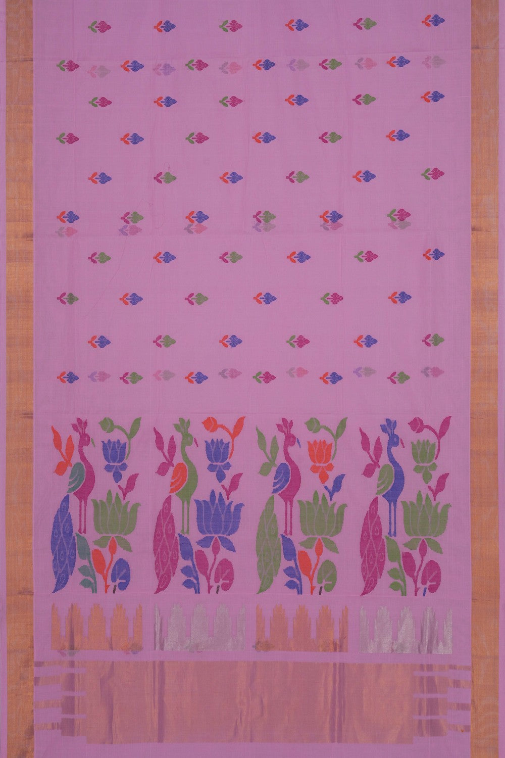 Image of Uppada Cotton Pink Saree
