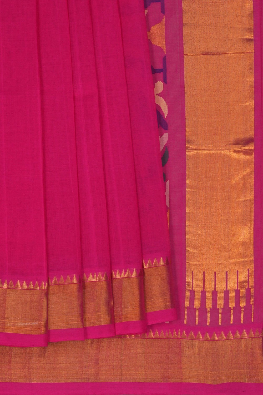 Image of Uppada Cotton Pink Saree