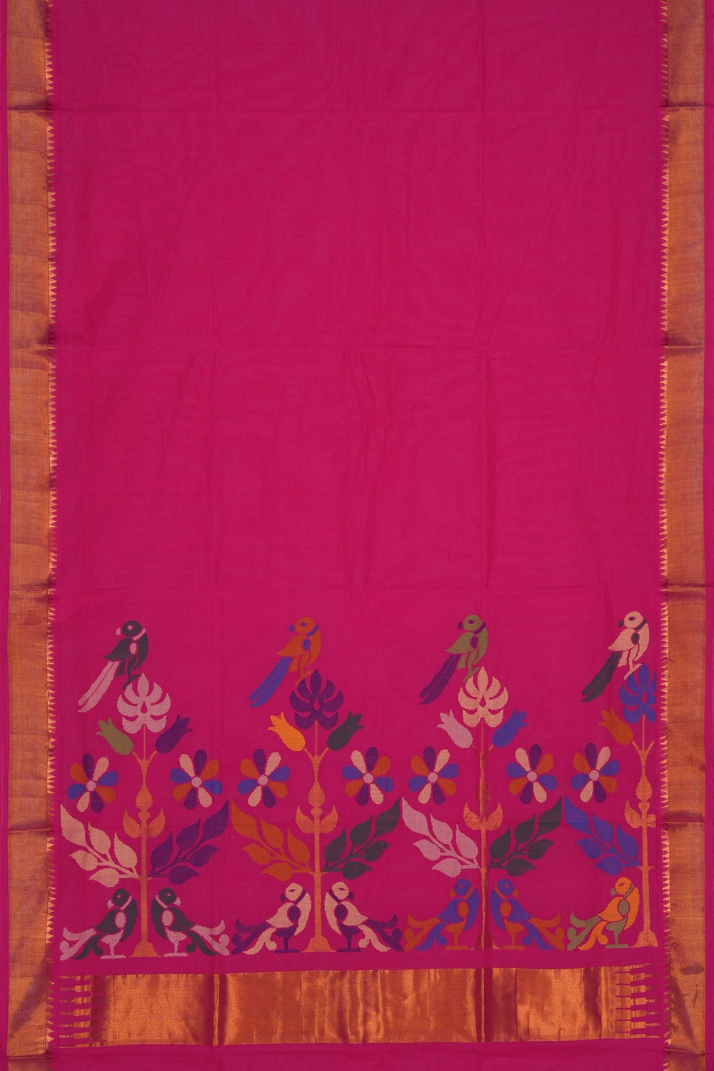 Image of Uppada Cotton Pink Saree