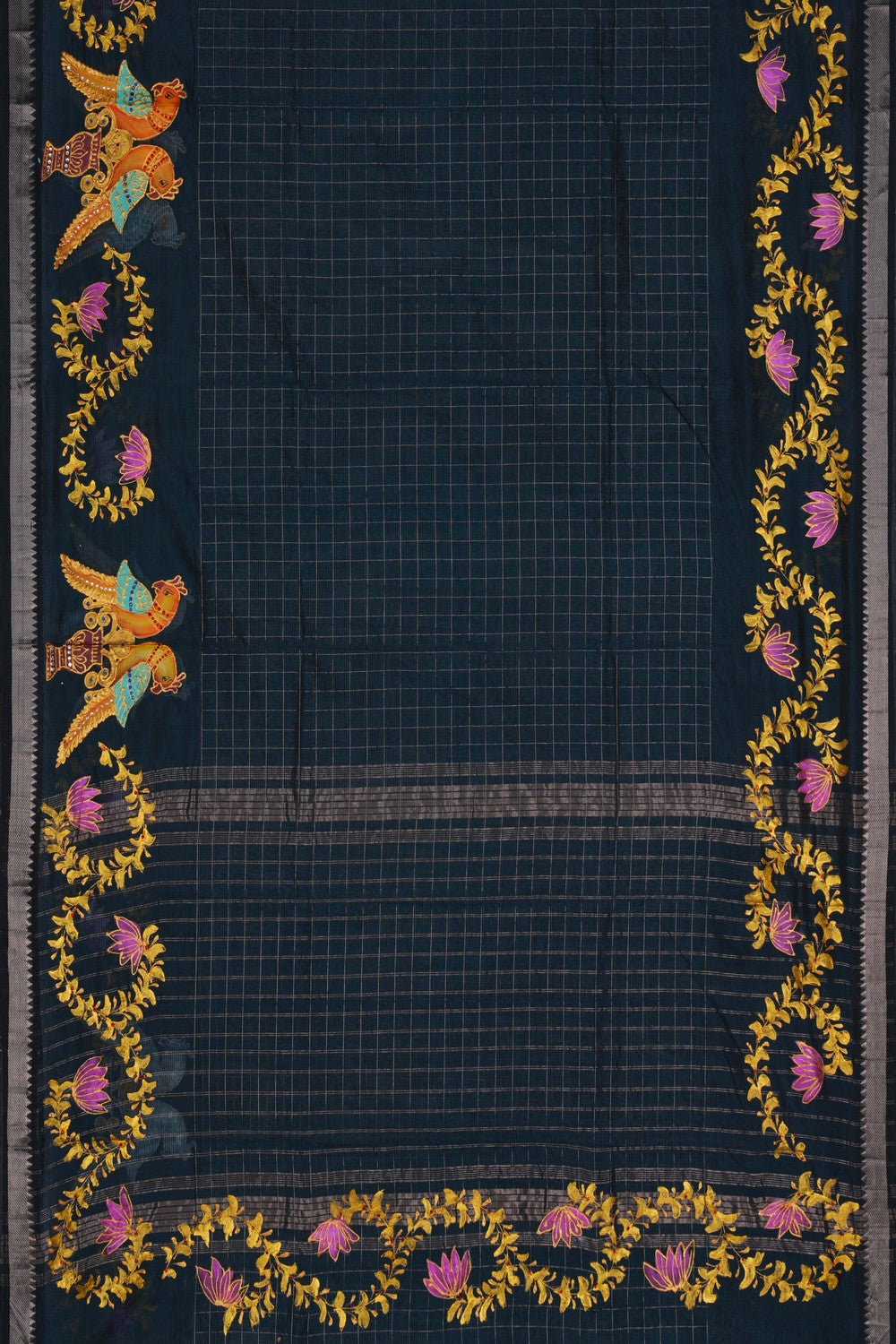 Image of Tanjore Style Hand Painted Mangalgiri Saree