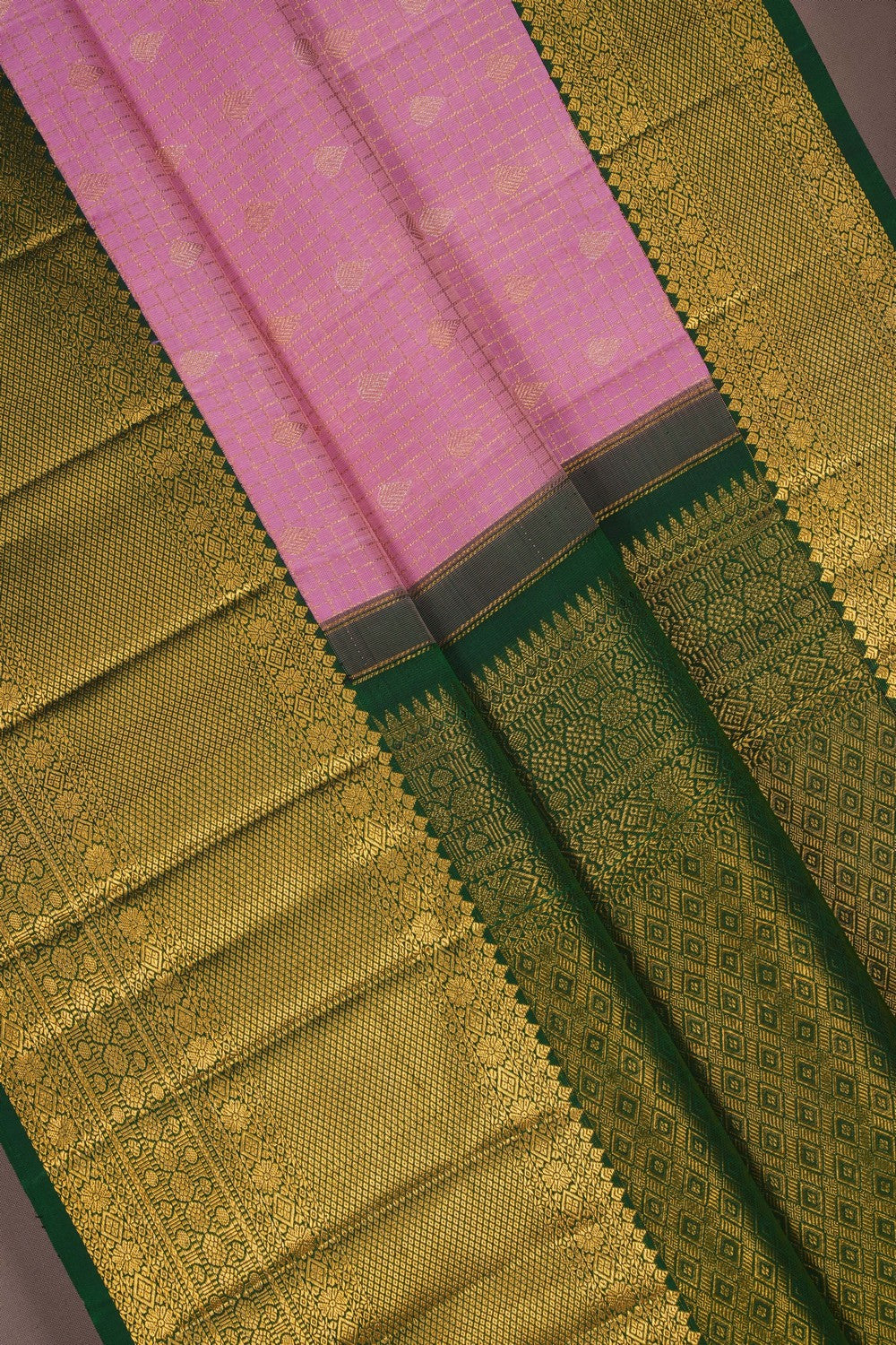Image of Kanchipattu Kattam Pink Saree