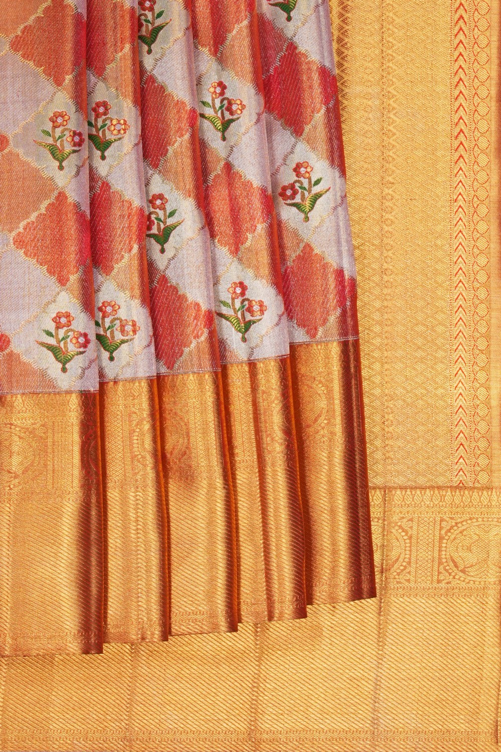 Image of Kanchipattu Tissue Brocade Gold Saree