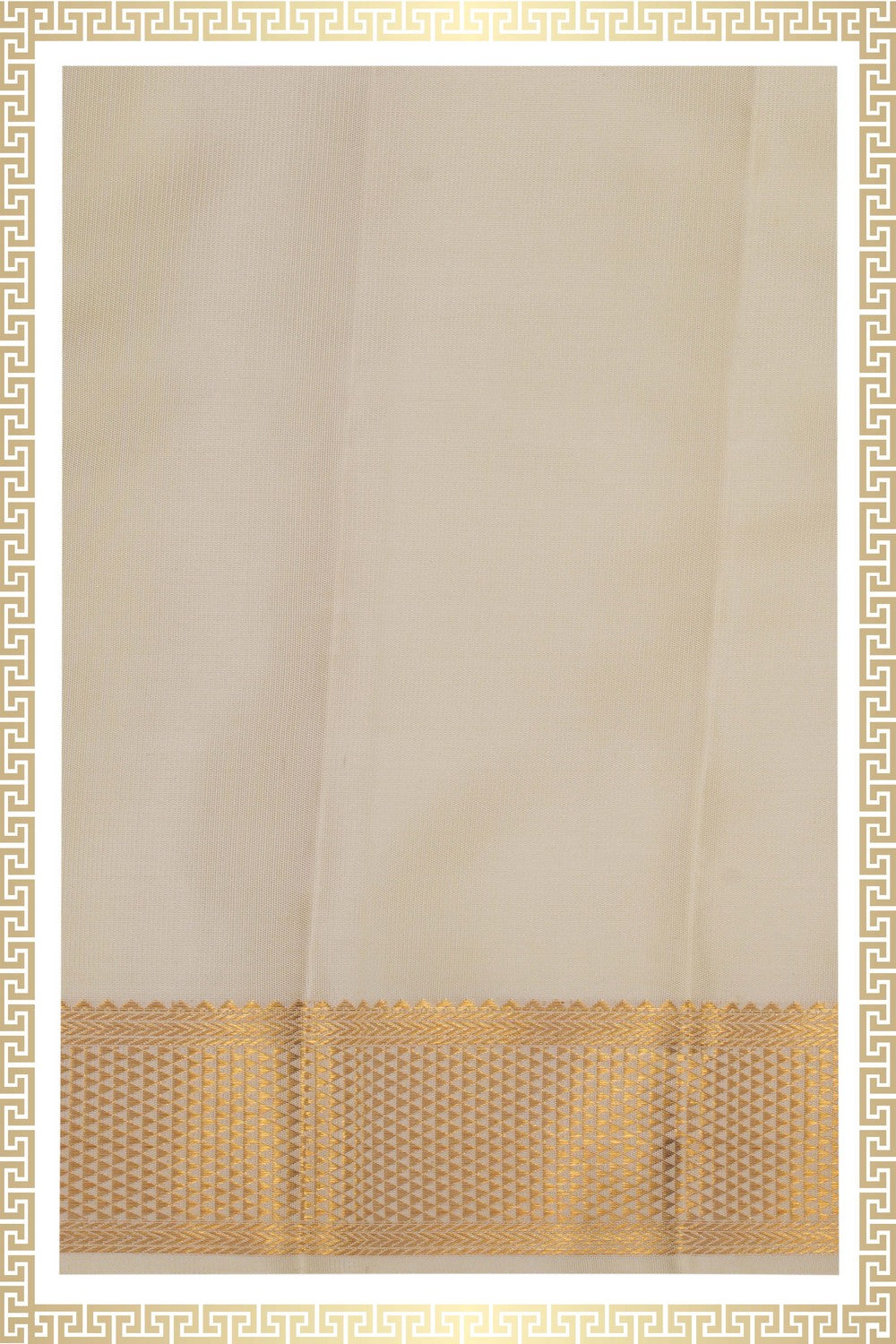 Image of Kanchi Silk Cream Dhoti With Kanduva (8 X 4) 3PCS