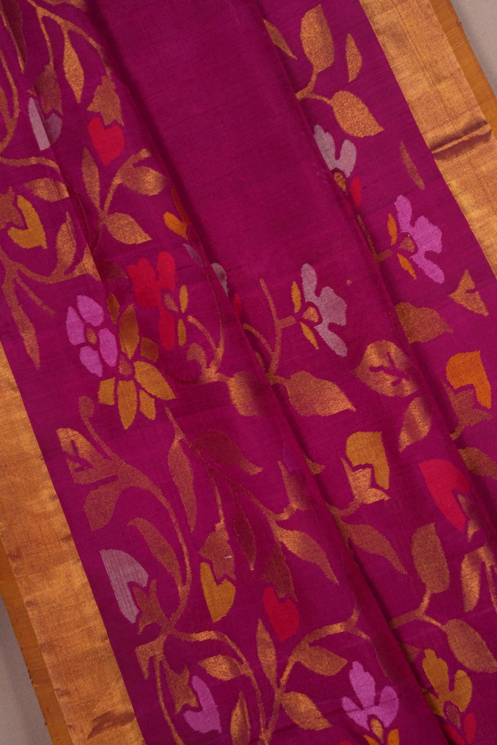 Image of Uppada Silk Plum-Pink Saree
