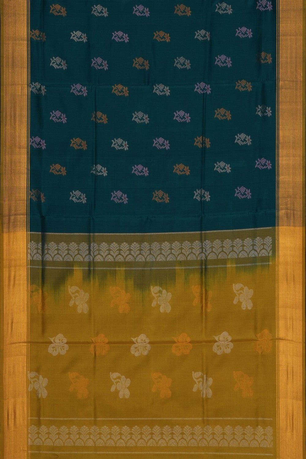 Image of Teal-Green Uppada Silk Saree