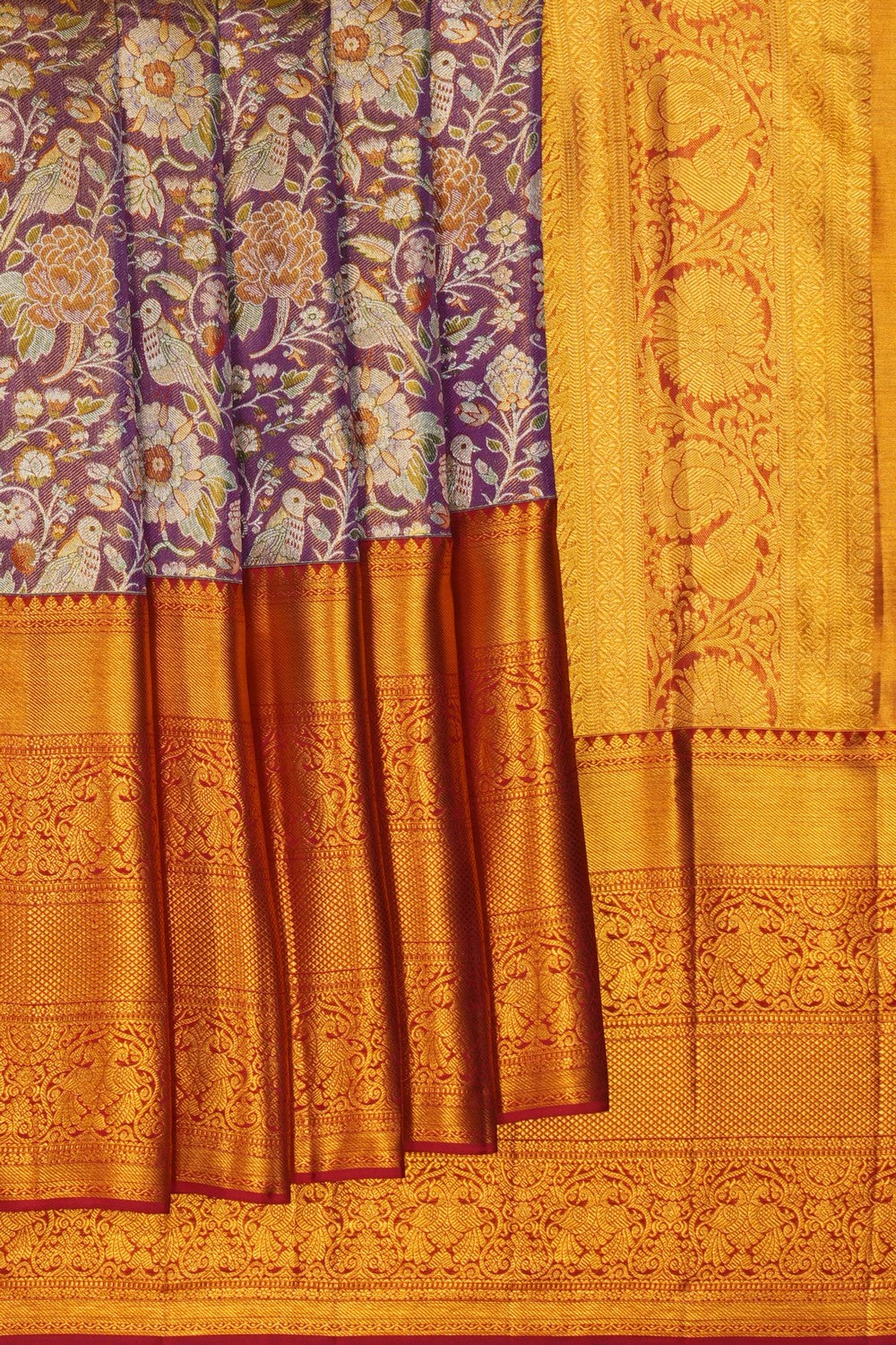Image of A Kanchipattu Brocade Purple Saree