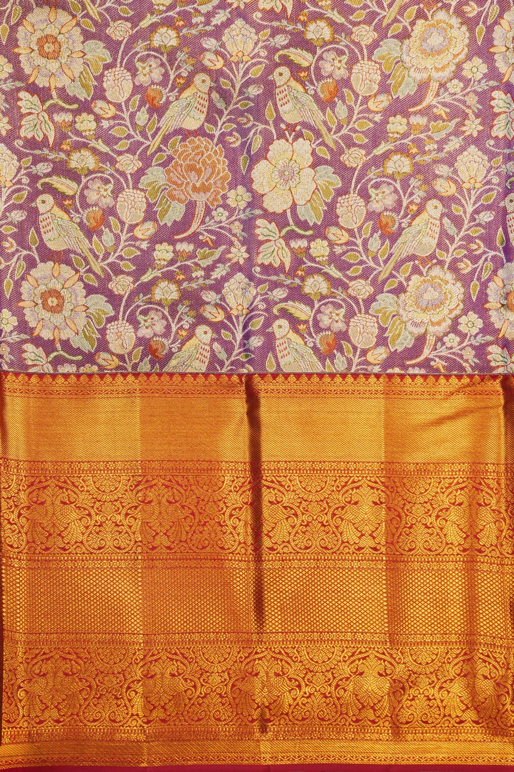 Image of A Kanchipattu Brocade Purple Saree