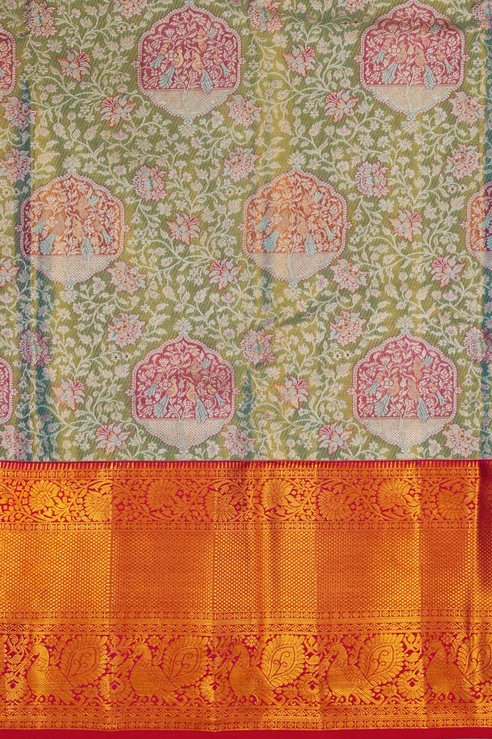 Image of A Kanchipattu Brocade Sea Green Saree