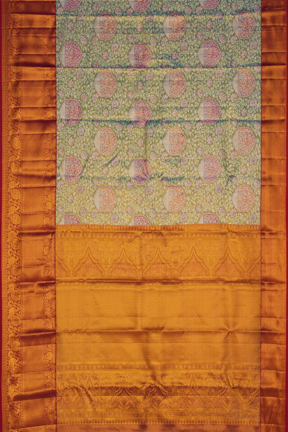 Image of A Kanchipattu Brocade Sea Green Saree