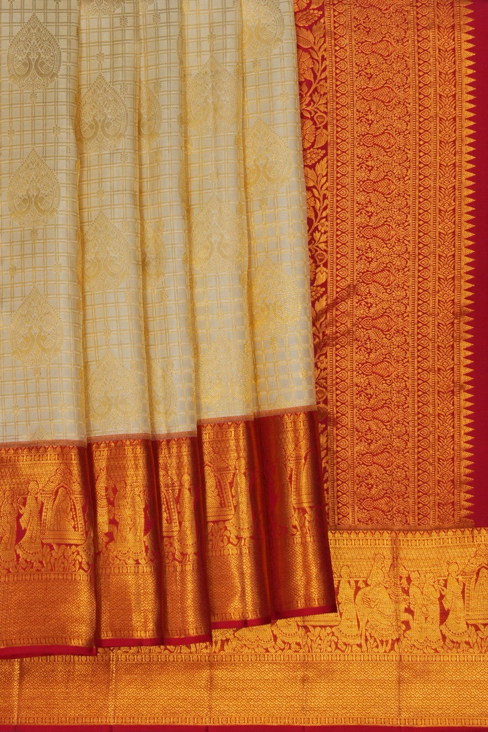 Image of Kanchipattu Brocade An Ethereal Off-White Saree