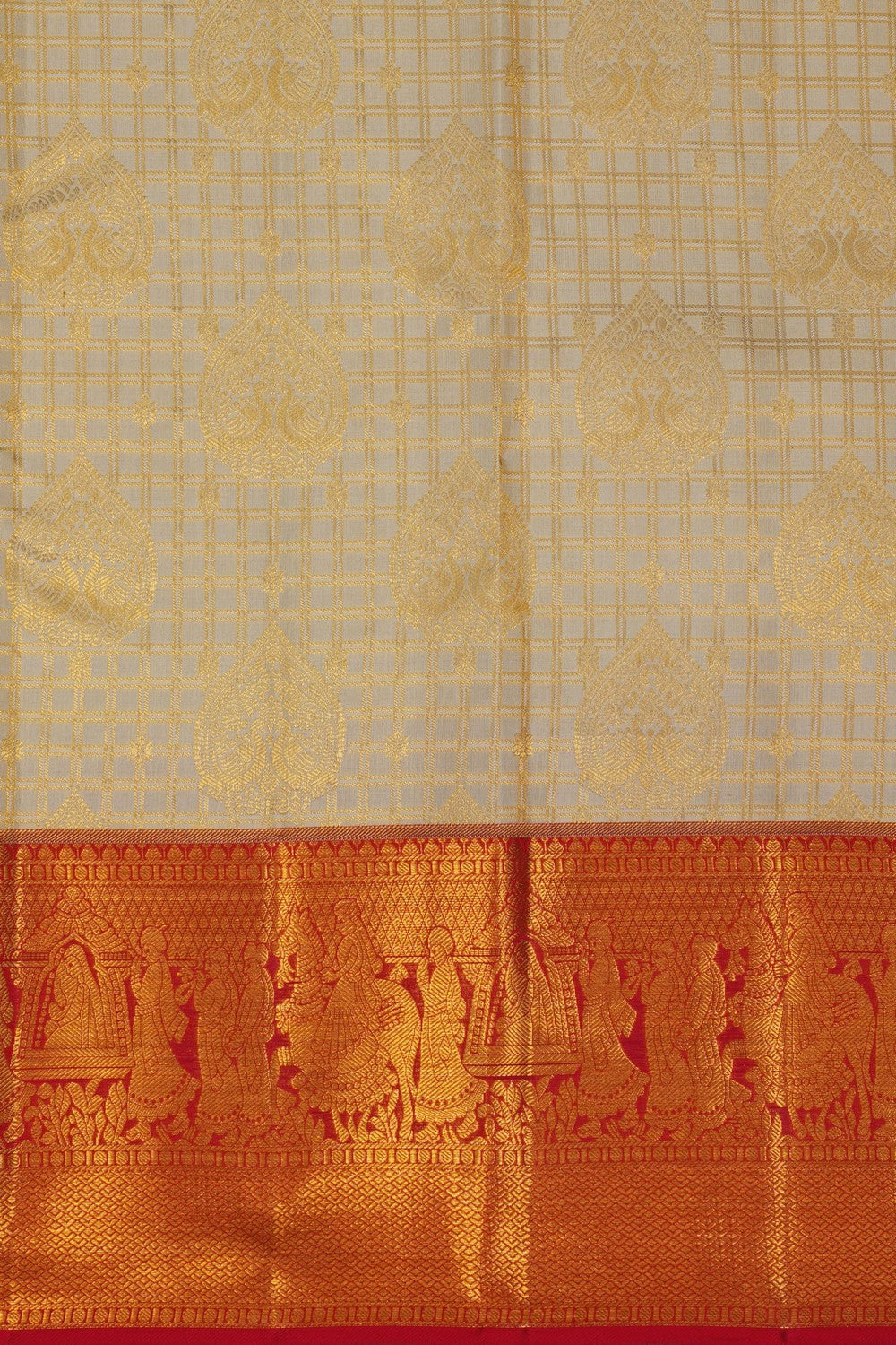 Image of Kanchipattu Brocade An Ethereal Off-White Saree