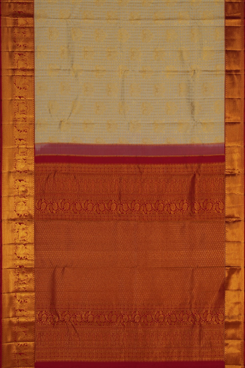 Image of Kanchipattu Brocade An Ethereal Off-White Saree