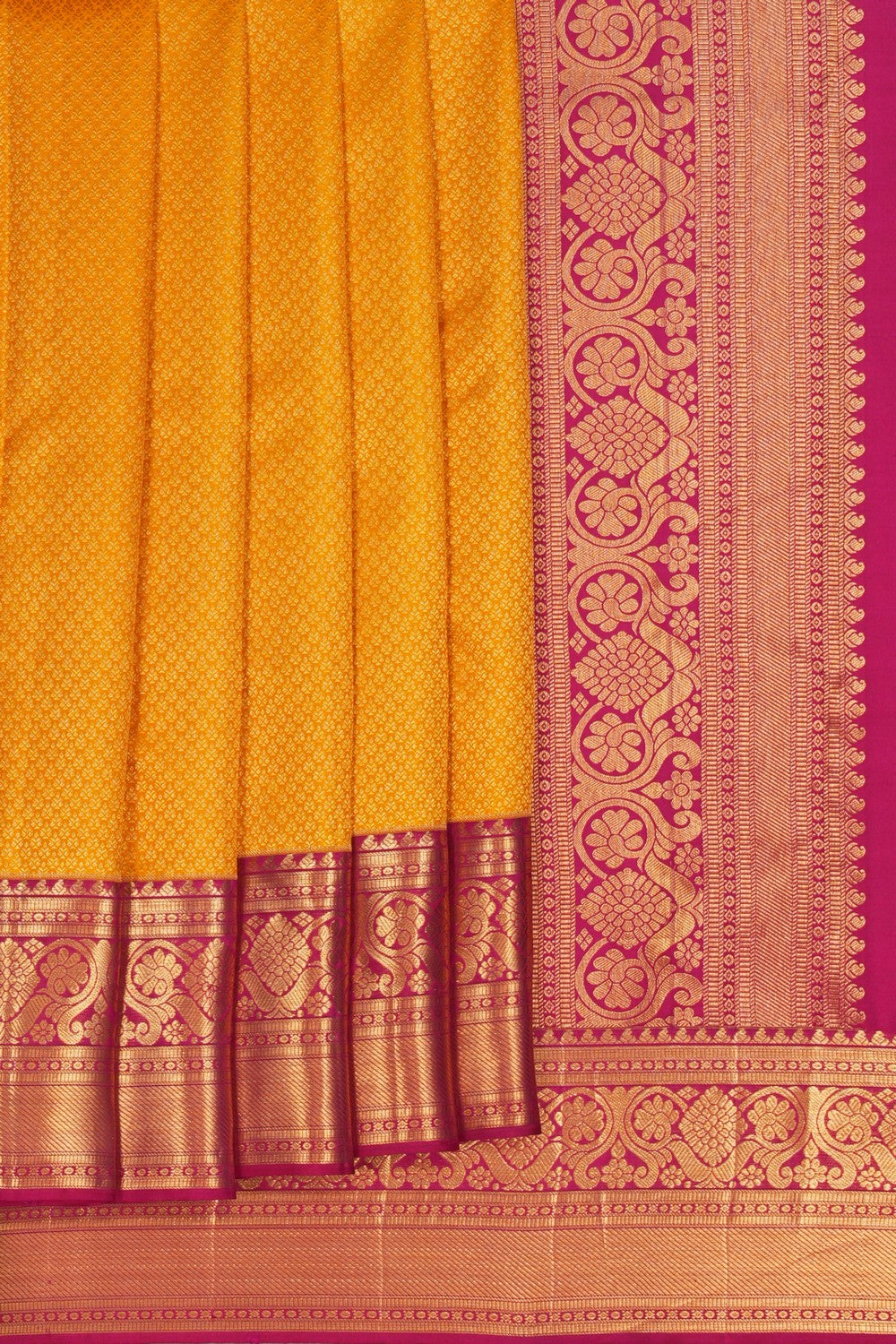Image of Kanchi Brocade Silk Yellow Saree