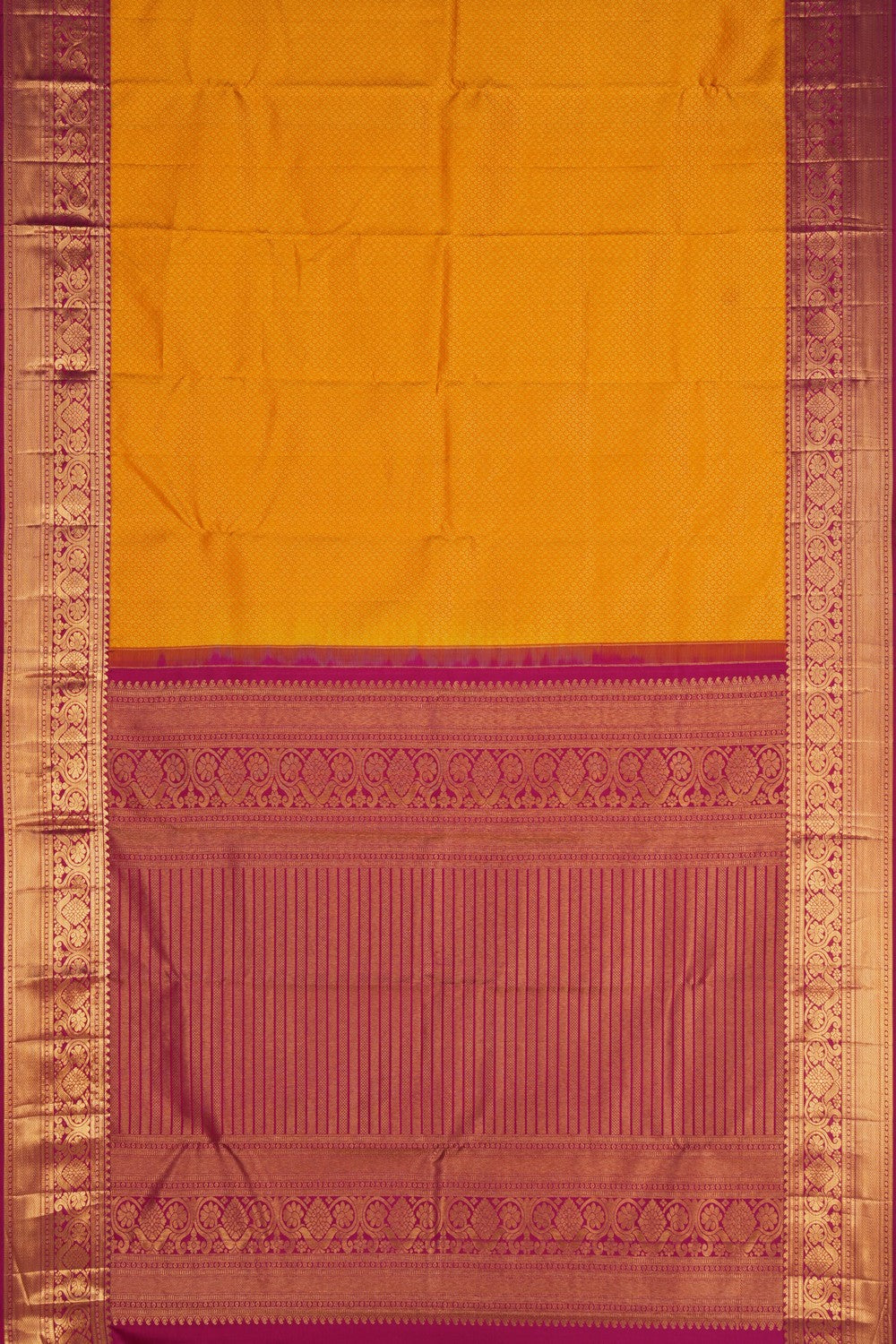 Image of Kanchi Brocade Silk Yellow Saree