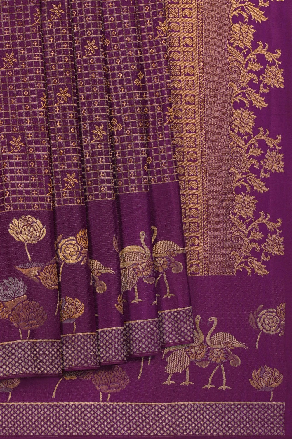 Image of Kanchi Silk Kattam Pattern Saree