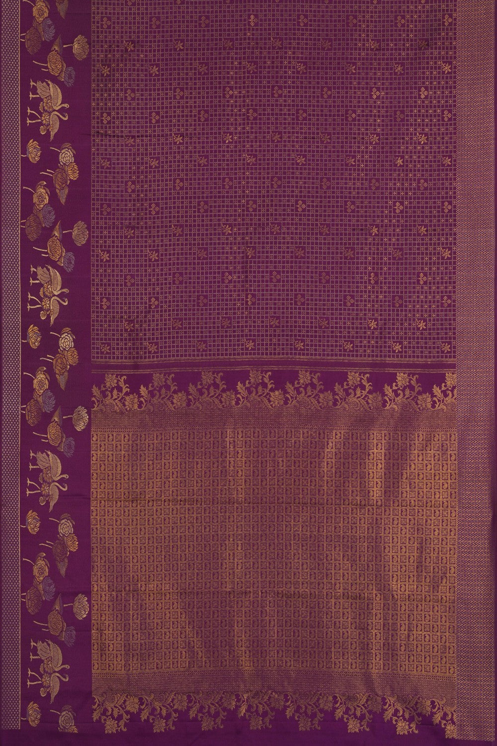 Image of Kanchi Silk Kattam Pattern Saree