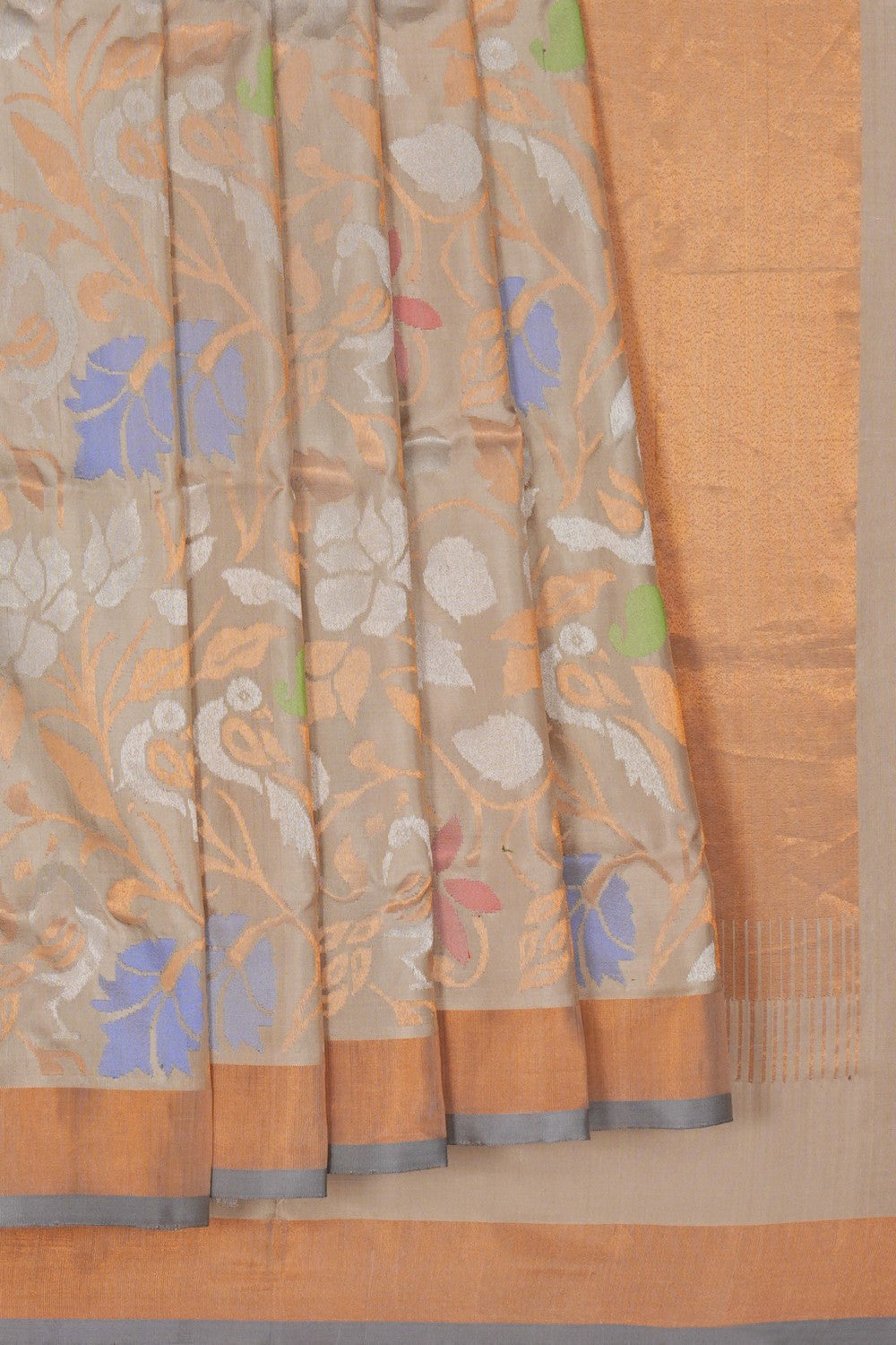 Image of Uppada Brocade Silk Beige Saree