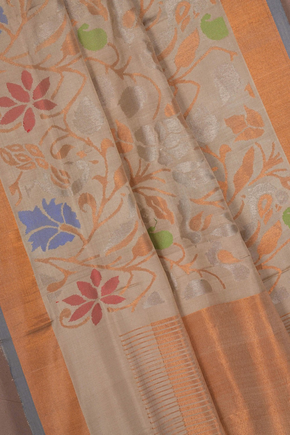 Image of Uppada Brocade Silk Beige Saree