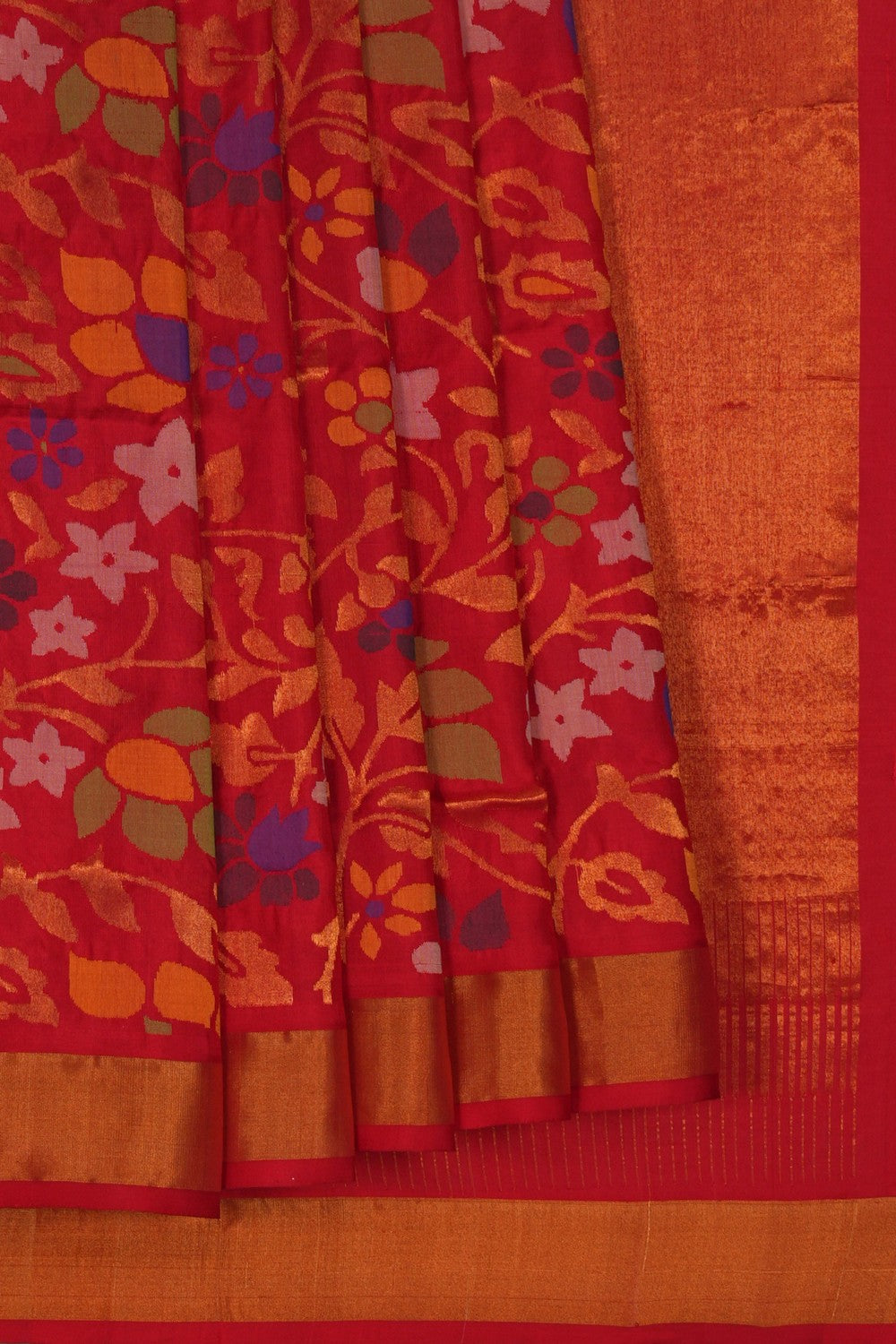 Image of Uppada Brocade Silk Red Saree
