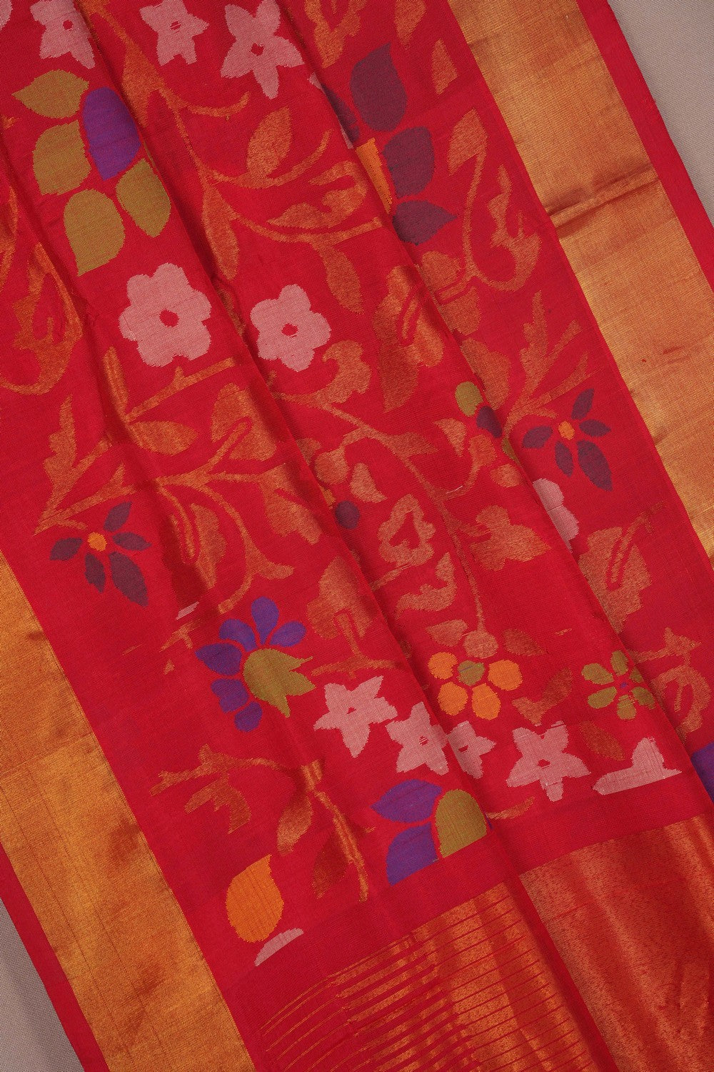 Image of Uppada Brocade Silk Red Saree