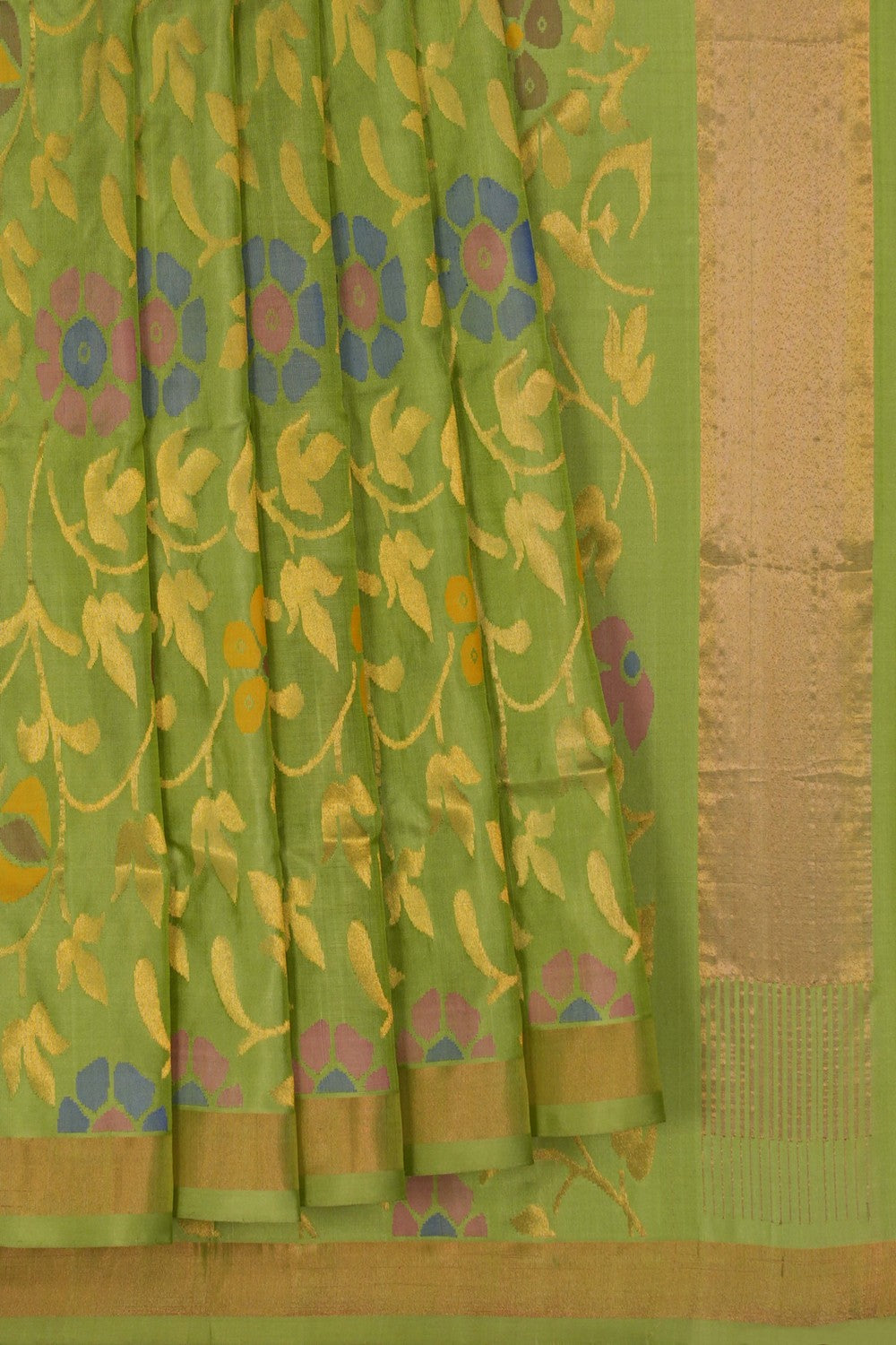 Image of Uppada Brocade Silk Green Saree