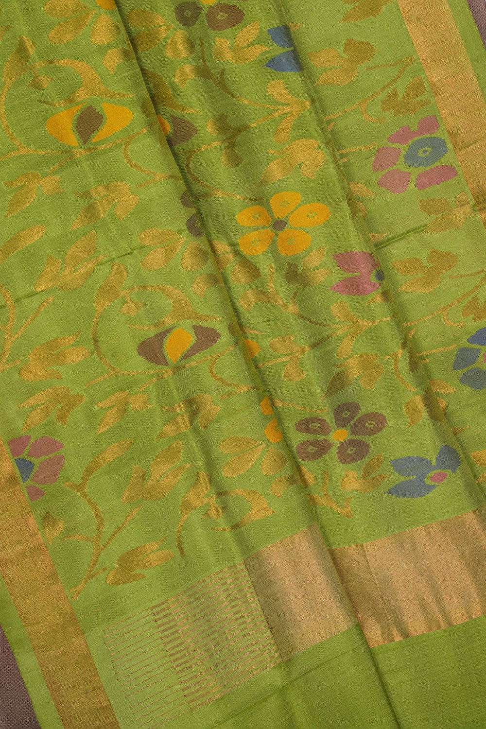 Image of Uppada Brocade Silk Green Saree